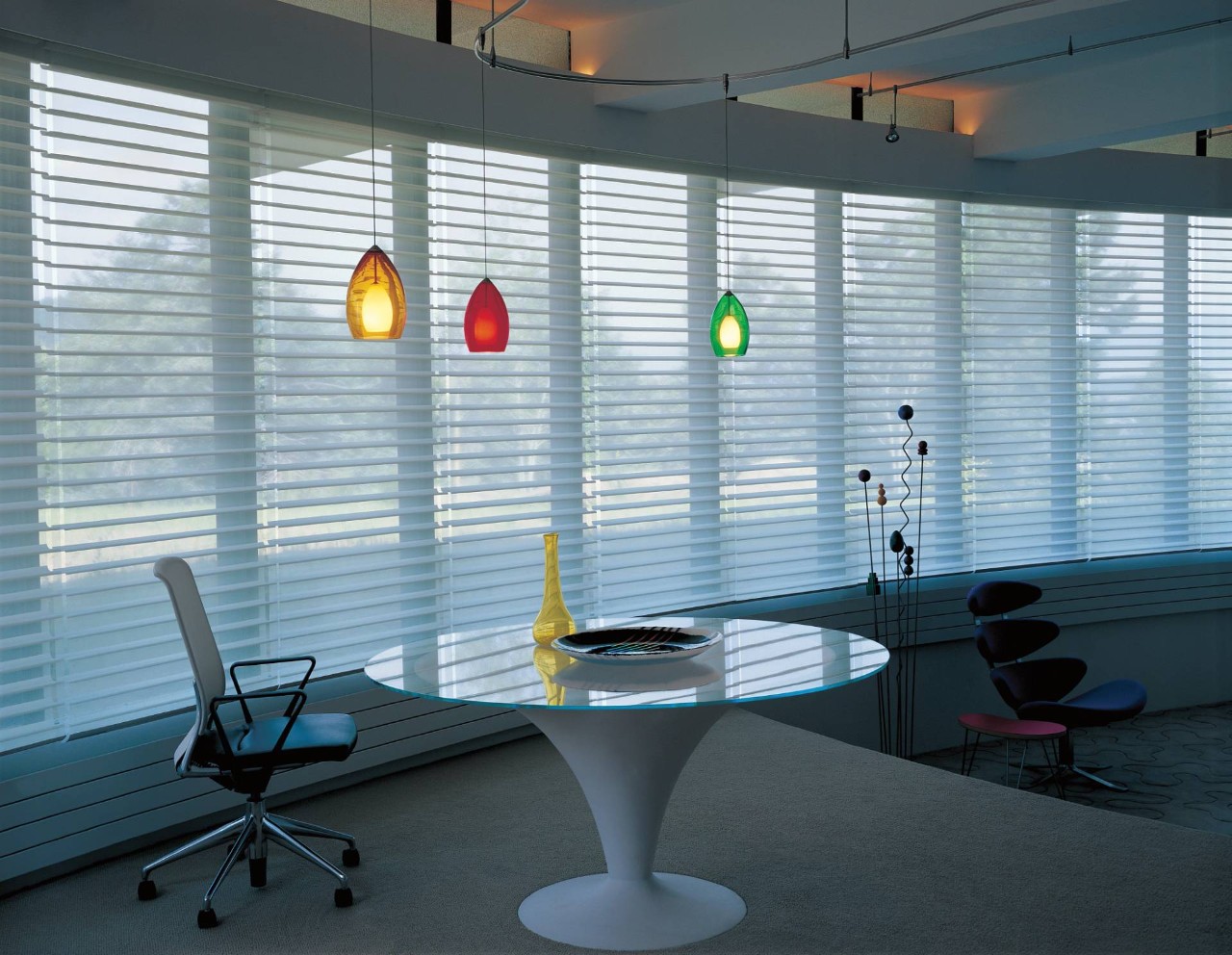 Hunter Douglas Blinds a modern Art Deco Office near North Dartmouth, MA